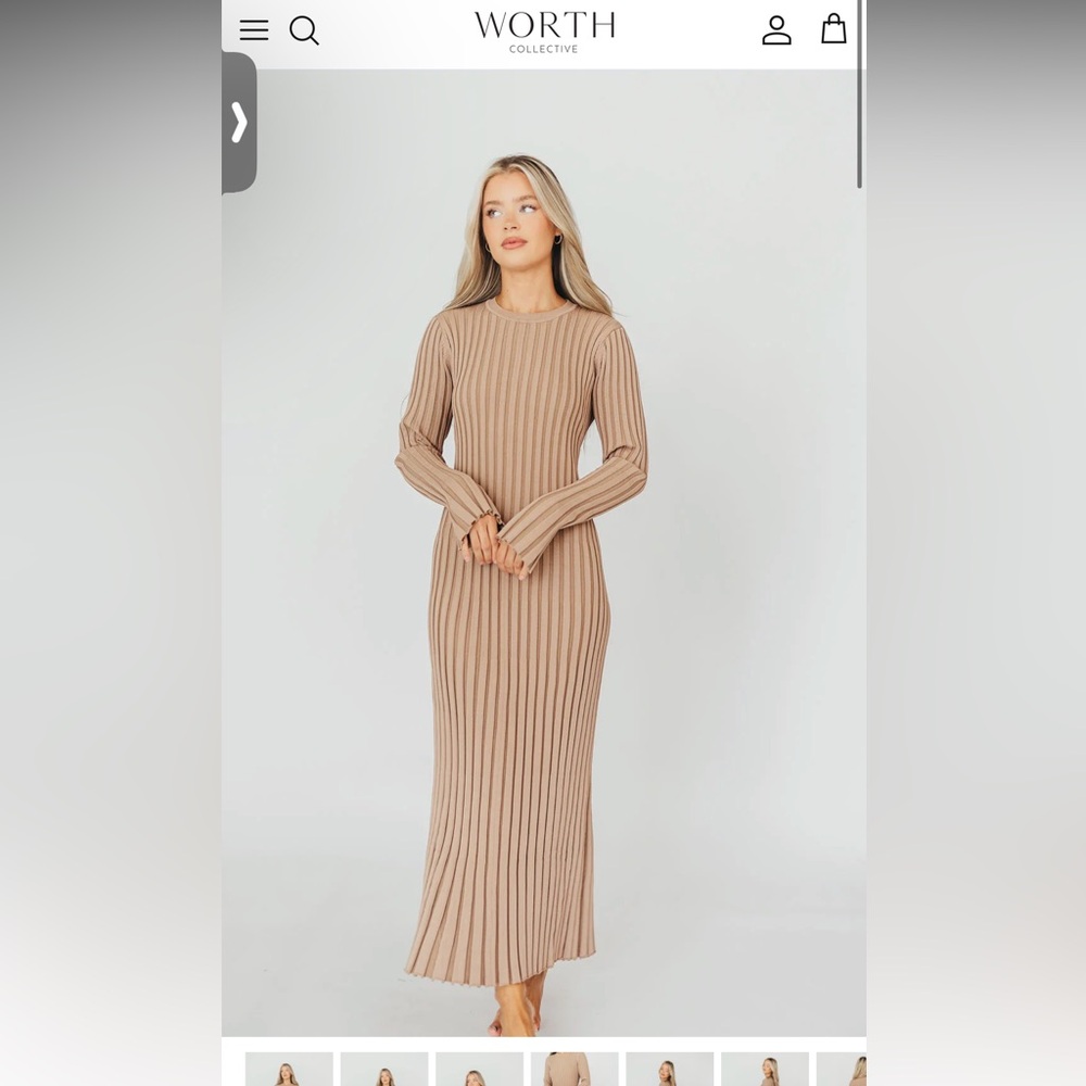 Colette Premium Long Sleeve Ribbed Maxi Dress